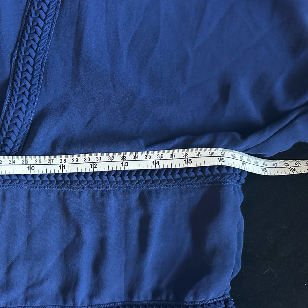 Veronique Bronquinho Italy ink Blue Pleated Fit-and-Flare Dress fits size 10 12 - Picture 8 of 14
